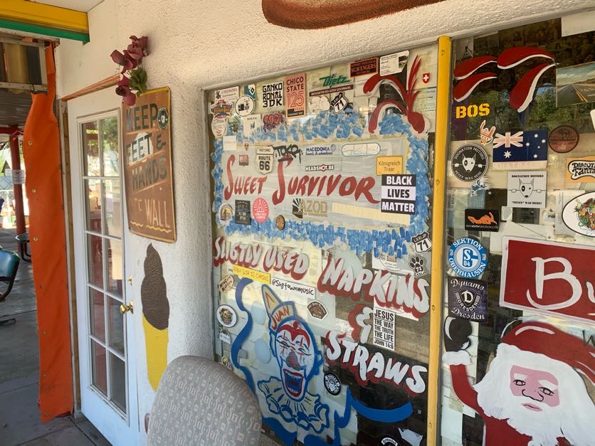 Route 66 Road Trip: Delgadillo’s Snow Cap Diner in Seligman, Arizona with our Black Lives Matter sticker