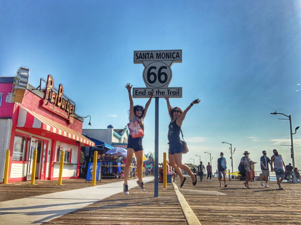 Route 66 Road Trip End Sign in Santa Monica Pier, California