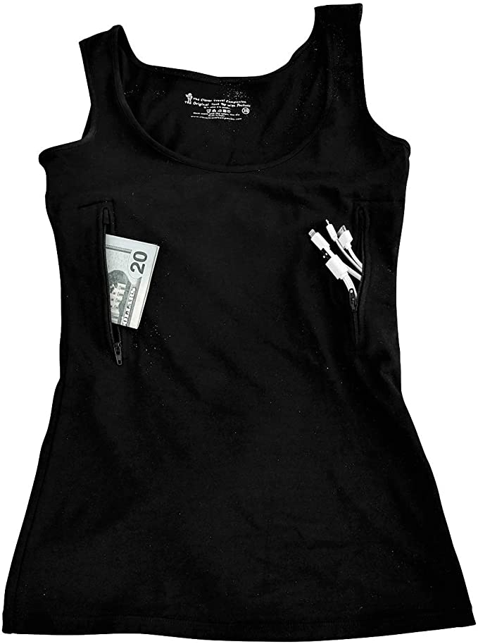 Clever Travel Companion Unisex-adult Tank Top with Two Secret Pockets