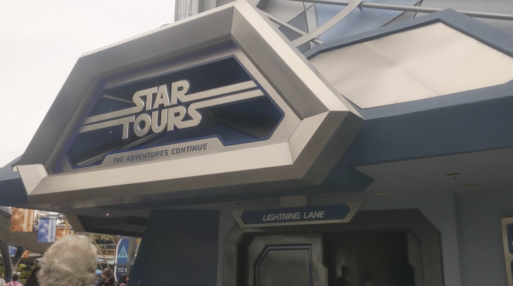 Ride the Star Tours simulator ride at Disneyland